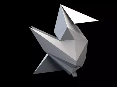Origami Bird  Low-poly 3D model