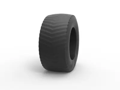 Pulling tractor rear tire while pulling Scale 1 to 25 3D print model