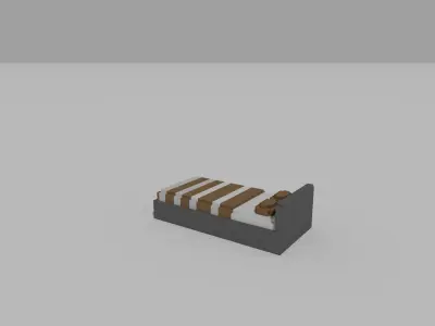 This is a furniture model bed Free low-poly 3D model