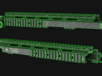 KAC M14 M1A RAS Picatinny Rail Handguard - Game Asset Low-poly 3D model