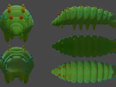 Caterpillar model for Blender 3 Free low-poly 3D model