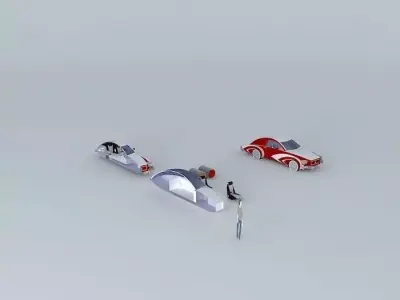 Retrofuturistic Concept Car Free 3D model