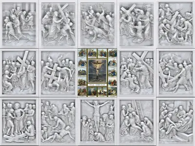 Jesus dried by Veronica -Way Of The Cross 14 Stations Via Crucis Free 3D print model