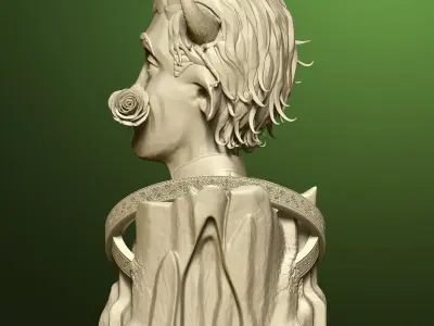 Colored 3D Printable Statue Zodiac Sign Taurus Free low-poly 3D model