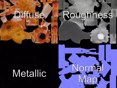 Golden Arachnid model pack Low-poly 3D model