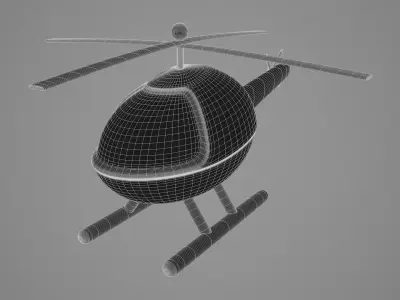 Plastic Toy Helicopter Low-poly 3D model