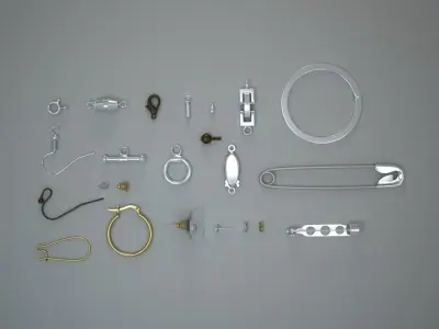 Jewellery catches hinges and findings 3D model