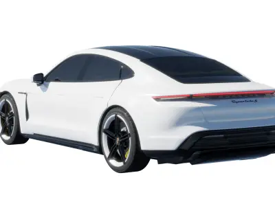 Car Rigged - Porsche Taycan S Turbo 3D model