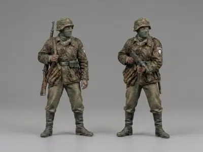 Wehrwolf Soldier STL File  Fully Customizable 3D print model