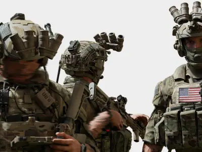 3DMA PATCHES AND FLAGS Free low-poly 3D model