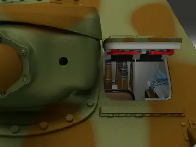 SU 100 Interior-Engine Bay Full Camo 3D model