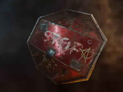 Stop Sign Shield Low-poly 3D model