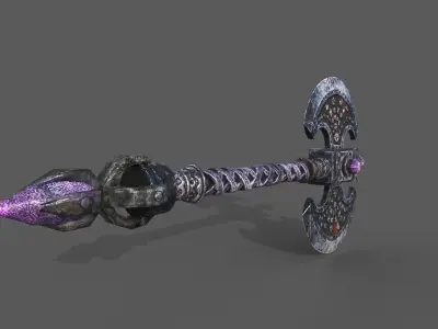 poleaxe sword Free low-poly 3D model