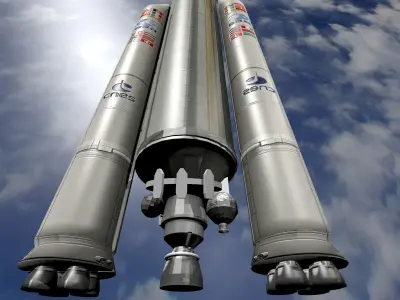 Rocket Ariane 5 ECA lowpoly Free low-poly 3D model