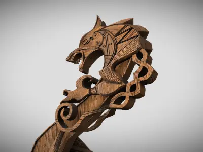 Viking Boat 4 - Spirit of the Woods Wolf 3D model