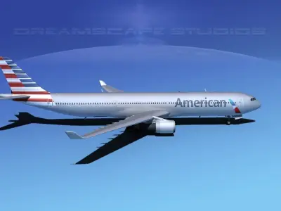 Airbus A330-300 American Airlines 2 3D model