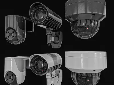CCTV Camera Pack Low-poly 3D model
