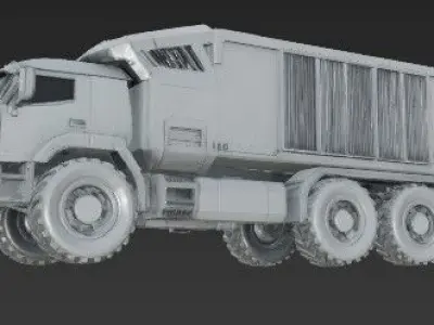 3D Printable Modern Military Logistics Truck Model 3D print model
