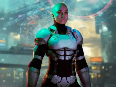 Sci fi girl2 Low-poly 3D model