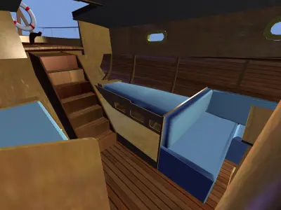 American Sailing Yacht - Early 20th Century 3D model