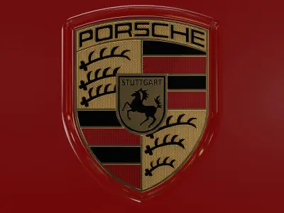 Porsche Hood Badge Free 3D model