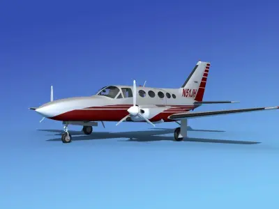 Cessna 414A Chancellor V10 3D model