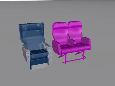 Airbus A319 Aircraft Seats 3D model