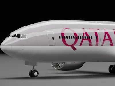 Boeing 777-200ER Qatar Airways Livery 3D model