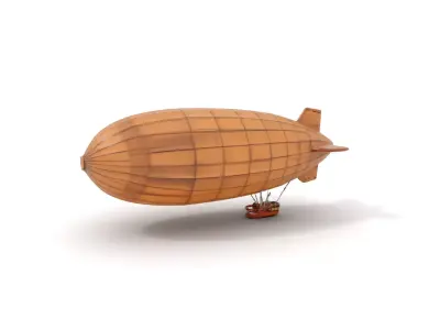 Vintage Zeppelin Copper model pack Low-poly 3D model
