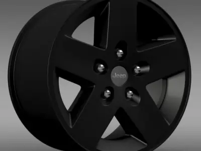Jeep Wrangler Rubicon black rim 3D model