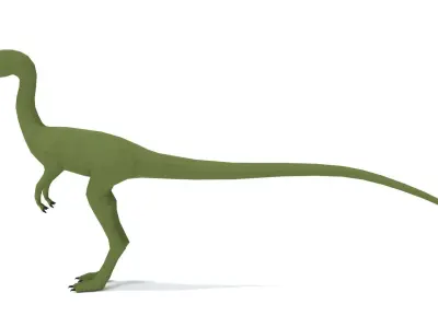 Low Poly Cartoon Compsognathus Dinosaur Low-poly 3D model