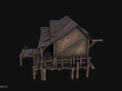 Fishing village asset 03 Low-poly 3D model