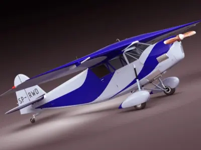 Propeller airplane RWD5 3D model