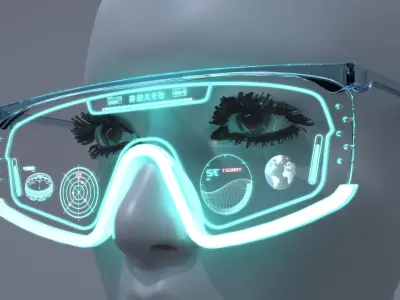 Sci fi military and Fashion glasses 3D model