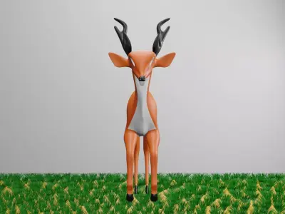 cartoon  deer   3d  model Low-poly 3D model