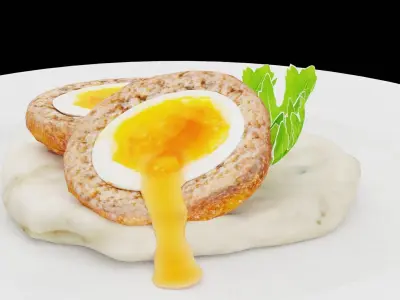 Crispy Scotch Eggs Low-poly 3D model