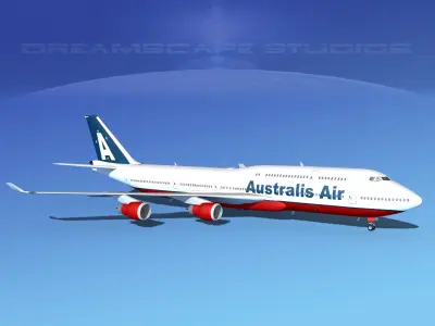 Boeing 747-8I Jumbo Jet Australis 3D model