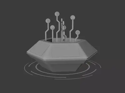 Futuristic Interactive Control Console 3D Model 3D model