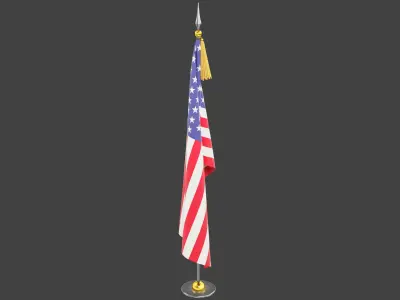 American Flag V2 3D model