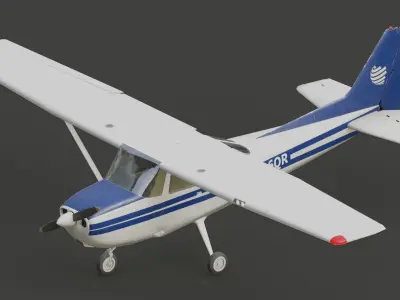Light Airplane Low-poly 3D model