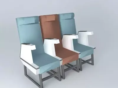 dfg three airplane seats - three airplane seats Free 3D model