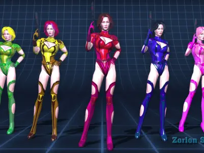 Z-Girl v3 Low-poly 3D model