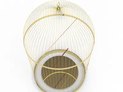 Golden bird cage 3D model