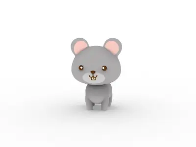 Cartoon Rat v001 character 3D model