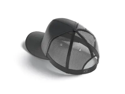 Black Trucker Hat - sport mesh baseball cap 3D model purchase