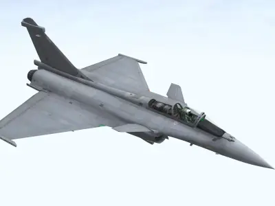 Fighter Jet Flying In Sky Plane V07 Low Poly 3D Model Low-poly 3D model