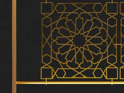 Metal Decorative Orient Fence Free 3D model