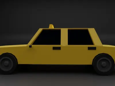 taxi car Low-poly 3D model