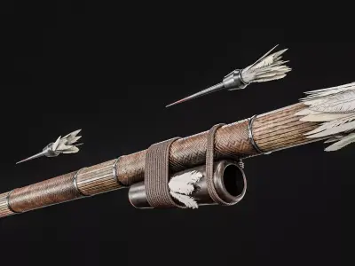 Darts Blow Gun  Low-poly 3D model