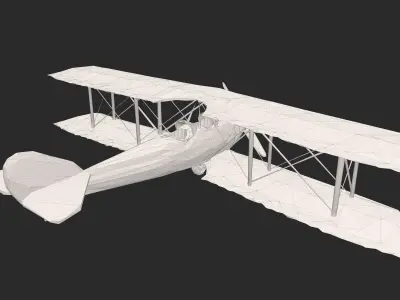 Biplane Low Poly 3D model